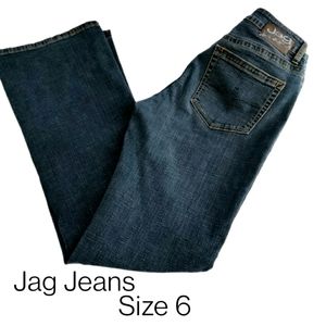 Jag Jeans Women's Boot-Cut Mid-Rise Stretch Cotton Blue Denim Jeans Size 6
